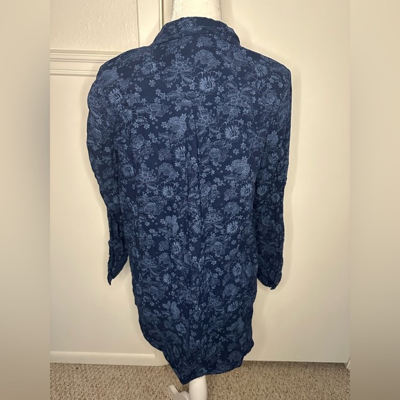 Pure Jill Navy Floral Blouse size S - Picture 4 of 10